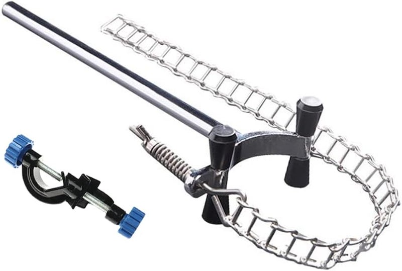BEMAXYE Lab Chain Clamp with Adjustable Bosshead Clamp - Cylinder Holding Clip for Beakers Flasks Condensers Fixture, 40-180mm (1.6"-7") Holding Size, Set of 1 - Image 1